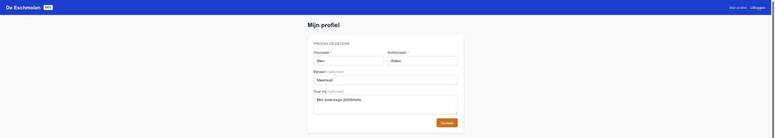 Scherm: Mijn profiel